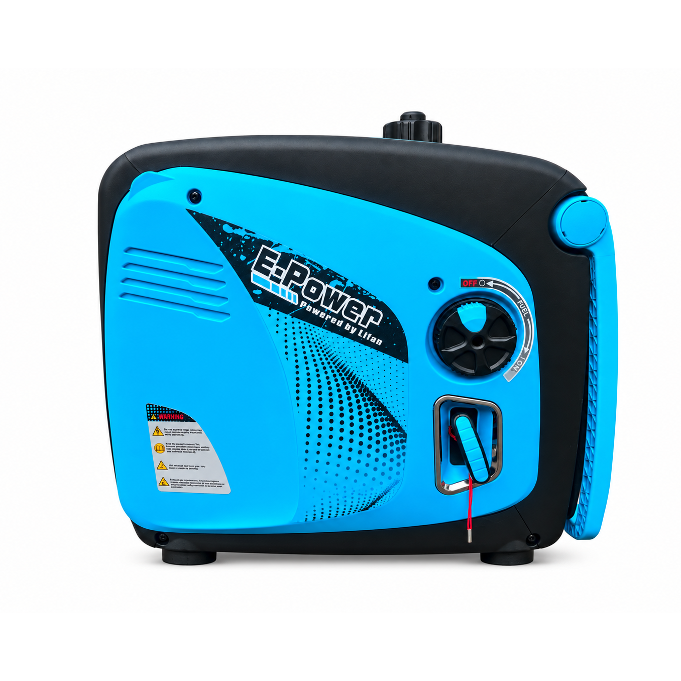 Generador Inverter LIFAN 4800iE en vista frontal azul y negro